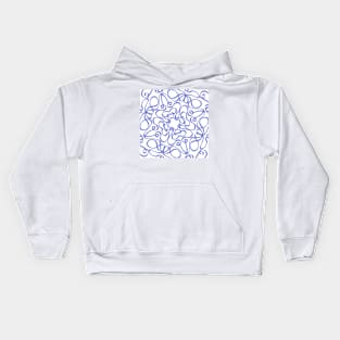 Blue flowers mosaic Kids Hoodie